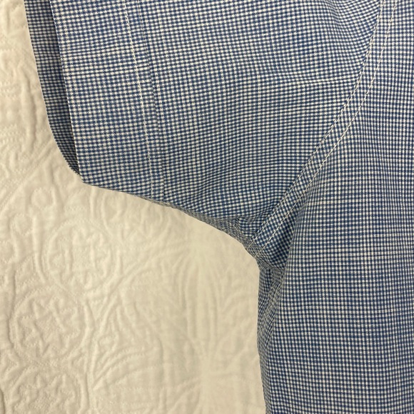 H&M L.O.G.G. Men’s Blue Check Short Sleeve Casual Button Down Shirt sz Large - Picture 7 of 11